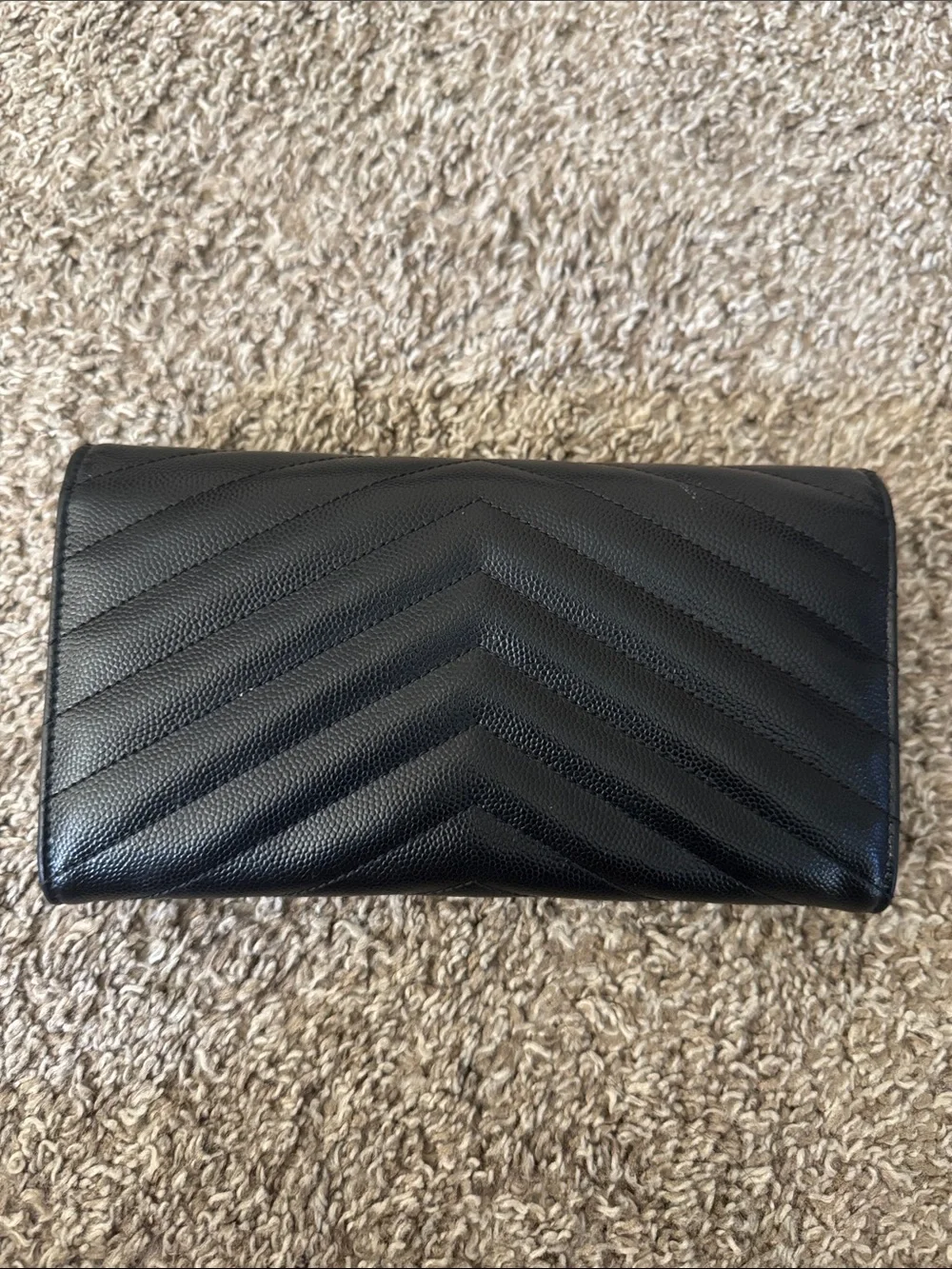 Saint Laurent Cassandre YSL Monogram Large Flap Wallet Black Retails $950 - Picture 7 of 11